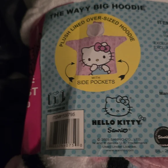 Character Kids' Wayy Big Hoodie, Disney , Hello Kitty, nwt OSFM